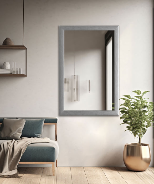 Spiegelrahmen Moderna Farbe: Aluminium gebürtstet | Wandspiegel in 11 Größen