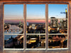 Frankfurt Skyline  3D Wandtattoo Fenster