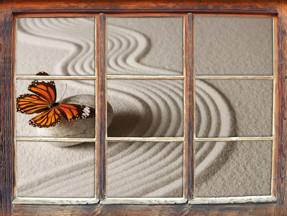 Zen Schmetterling  3D Wandtattoo Fenster