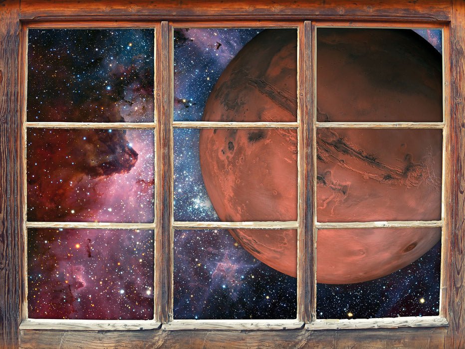 Mars im Weltall  3D Wandtattoo Fenster