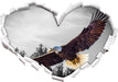 großer fliegender Adler 3D Wandtattoo Herz