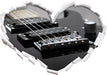 Black E-Guitar  3D Wandtattoo Herz