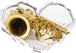Saxophon auf Notenpapier 3D Wandtattoo Herz