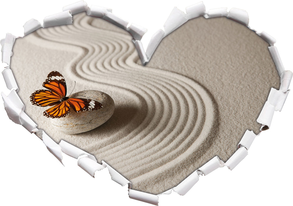 Zen Schmetterling  3D Wandtattoo Herz