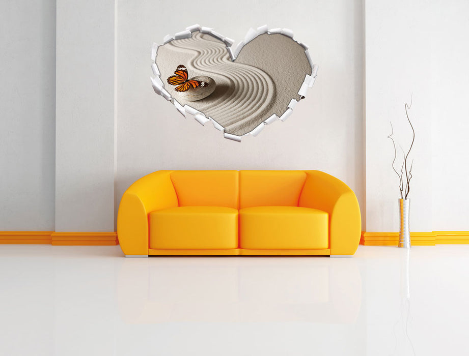 Zen Schmetterling 3D Wandtattoo Herz Wand