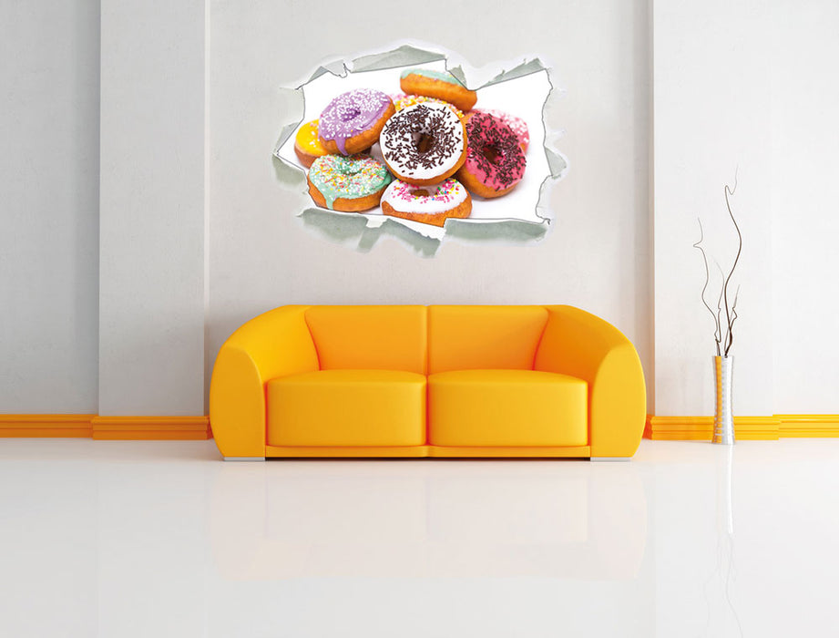 Leckere bunte Donuts 3D Wandtattoo Papier Wand