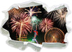 Silvester Riesenrad Feuerwerk  3D Wandtattoo Papier