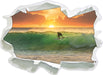 Surfen im Sonnenuntergang 3D Wandtattoo Papier