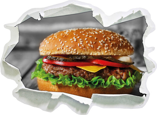 appetitlicher Cheeseburger 3D Wandtattoo Papier