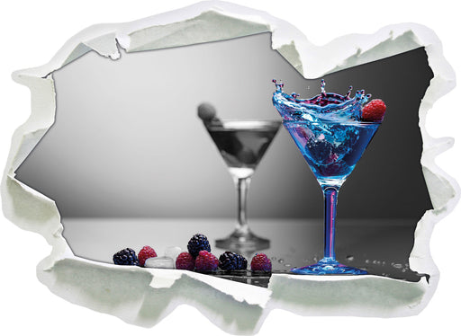 Blauer leckerer Cocktail 3D Wandtattoo Papier
