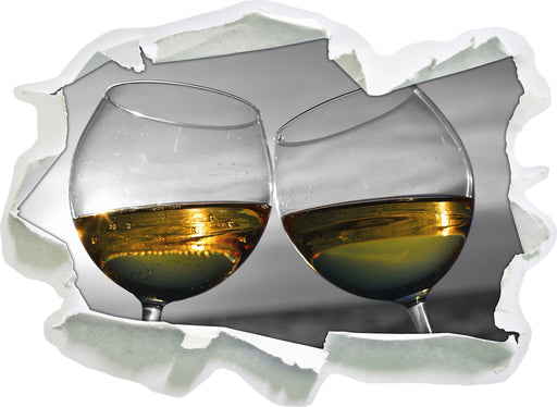 Wein in Gläsern am Meer 3D Wandtattoo Papier