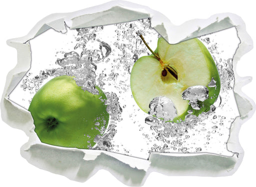 saftig grüne Äpfel im Wasser 3D Wandtattoo Papier