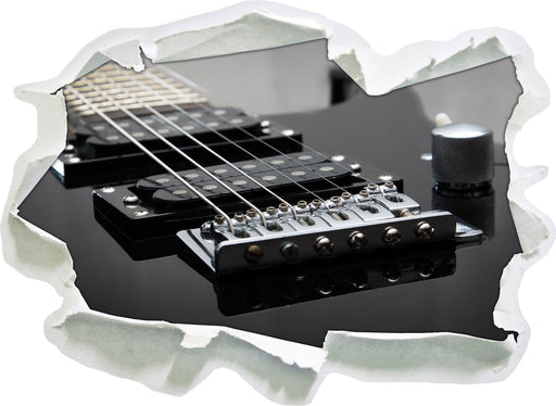 Black E-Guitar  3D Wandtattoo Papier