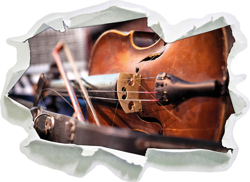 Alte Violine  3D Wandtattoo Papier