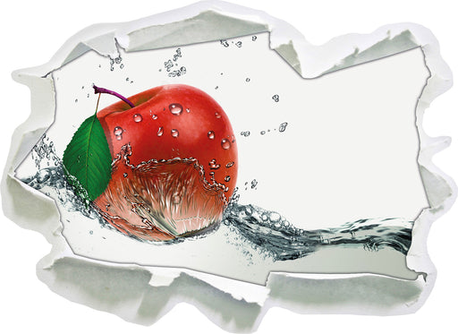 Köstlicher Apfel fällt ins Wasser  3D Wandtattoo Papier