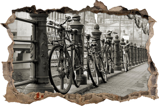 Fahrrad in Amsterdam  3D Wandtattoo Wanddurchbruch