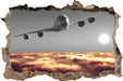 Flugzeug über Wolkenmeer 3D Wandtattoo Wanddurchbruch