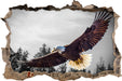 großer fliegender Adler 3D Wandtattoo Wanddurchbruch