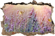 Schmetterlinge auf Lavendelblumen  3D Wandtattoo Wanddurchbruch