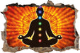 Meditation mit den 7 Chakren  3D Wandtattoo Wanddurchbruch