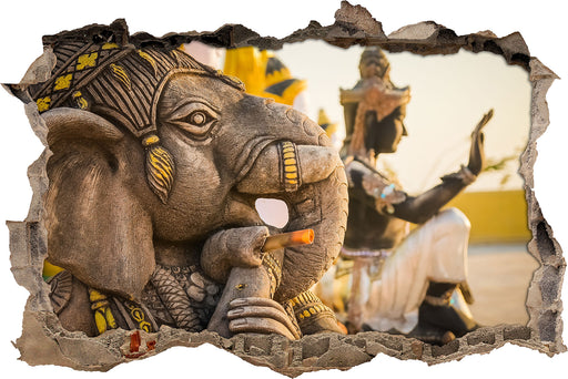 Elefantengottheit in Thailand  3D Wandtattoo Wanddurchbruch