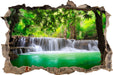 Kleiner Wasserfall im Dschungel 3D Wandtattoo Wanddurchbruch