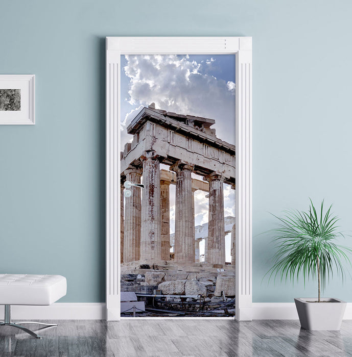 Antike Säulen Griechenland Türaufkleber im Wohnzimmer