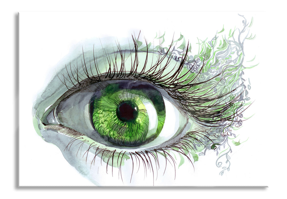 Grünes Auge, Glasbild