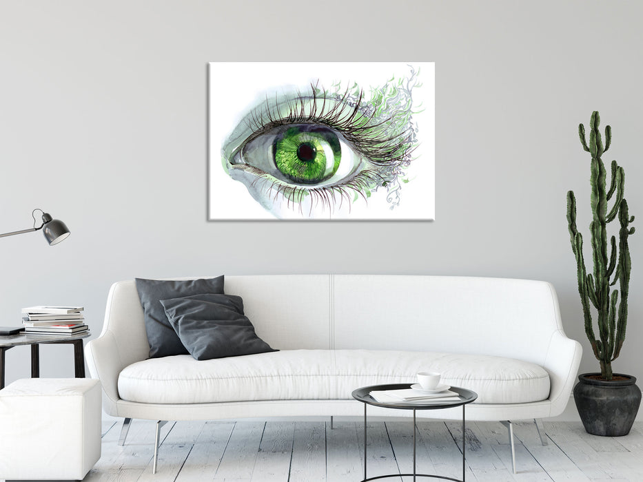 Grünes Auge, Glasbild