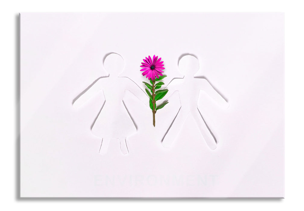 Pärchen mit Blume, Glasbild