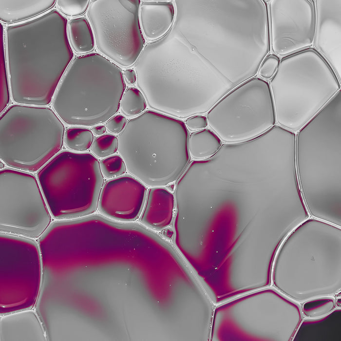 Makroaufnahme Wasserblasen B&W Detail, Glasbild Quadratisch