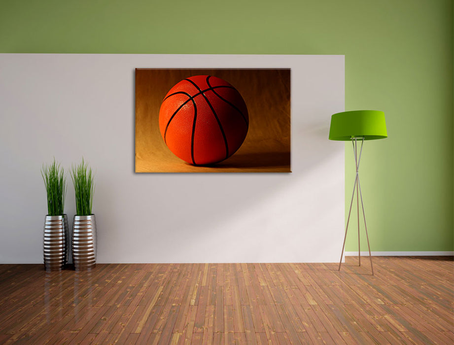 Basketball schwarzer Hintergrund Leinwandbild im Flur