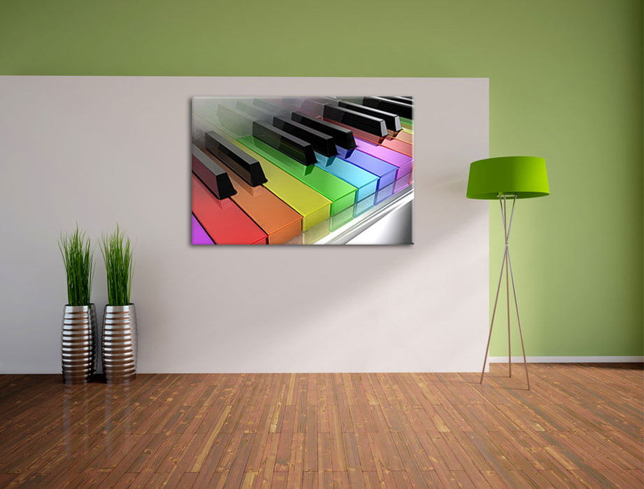 Piano Regenbogen Klaviertasten Leinwandbild im Flur