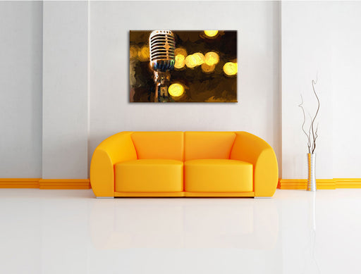 Mikrofon Rockabilly Retro Leinwandbild über Sofa