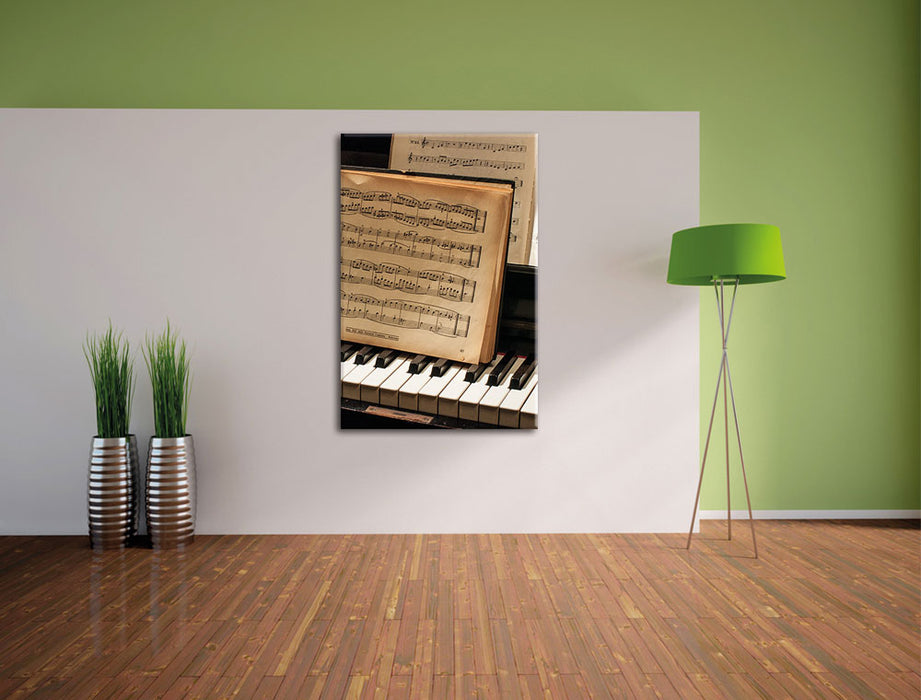 Klavier mit Notenblätter Leinwandbild im Flur