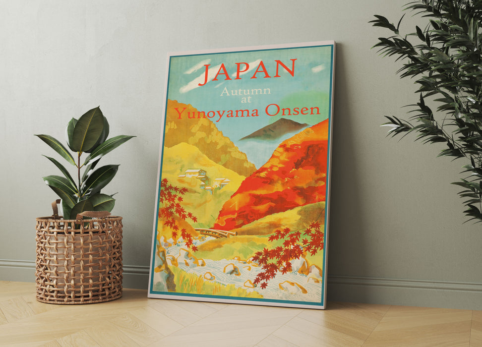 Vintage Poster  - Japan Onsen, Leinwandbild