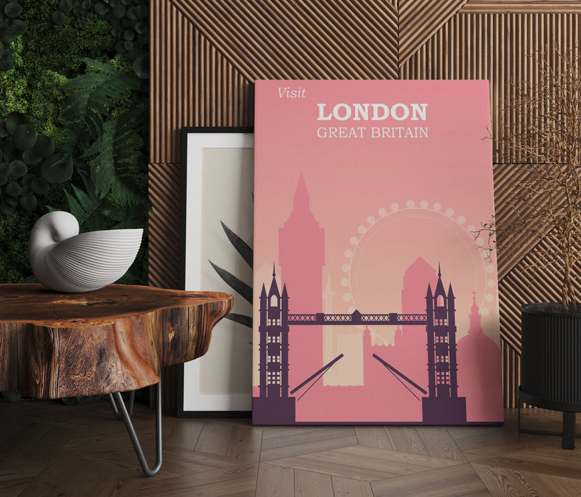Vintage Poster  - London Tower Bridge, Leinwandbild