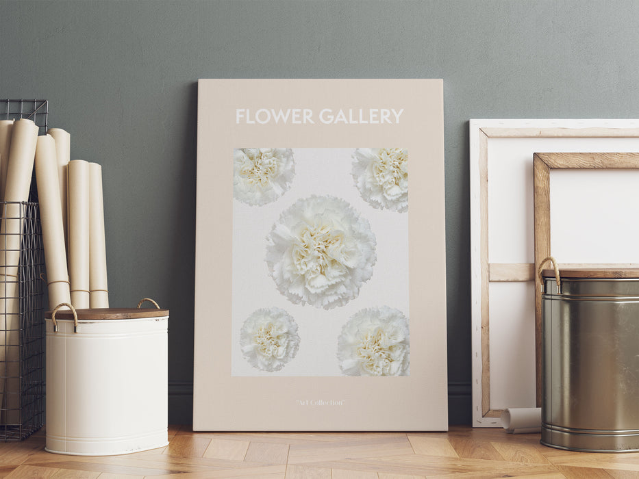 Flower Gallery  - Weiße Nelke, Leinwandbild
