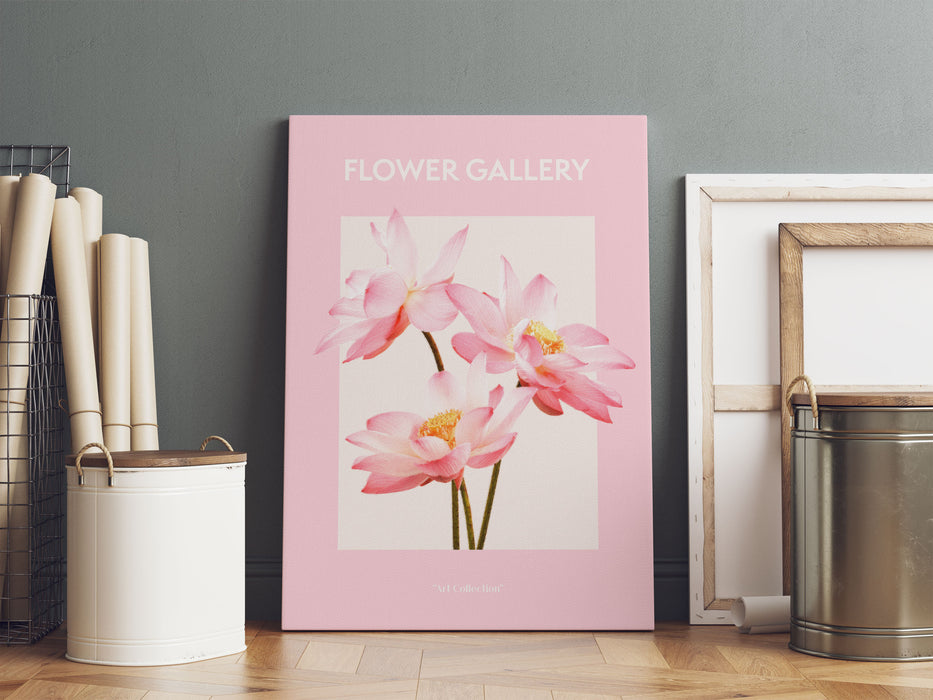 Flower Gallery  - Rosa Lotusblüte, Leinwandbild