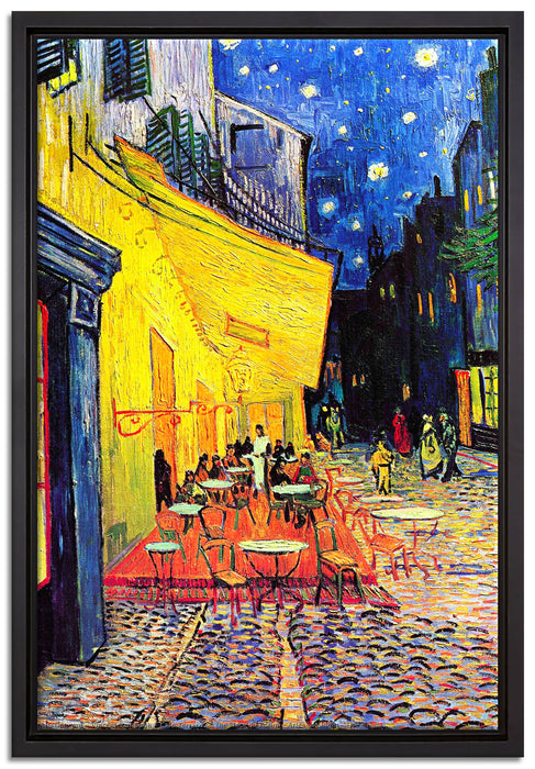Vincent Van Gogh - Nachtcafé Nachts vor dem Café  auf Leinwandbild gerahmt Größe 60x40