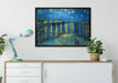 Vincent Van Gogh - Sternennacht über die Rhône auf Leinwandbild gerahmt verschiedene Größen im Wohnzimmer