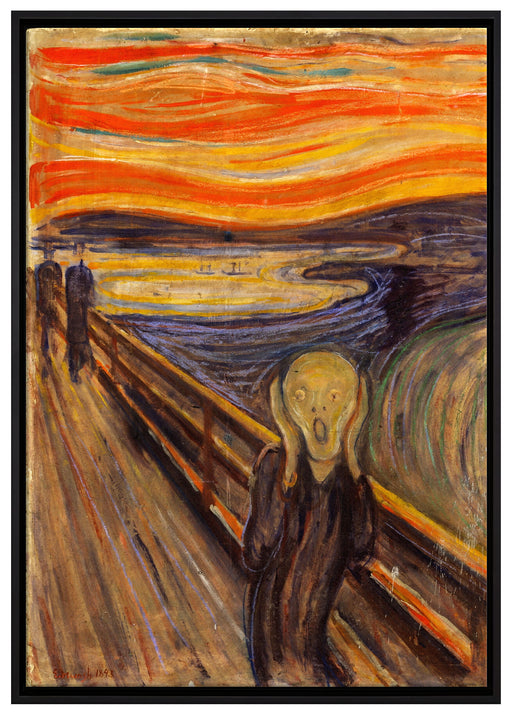 Edvard Munch - Der Schrei I auf Leinwandbild gerahmt Größe 100x70