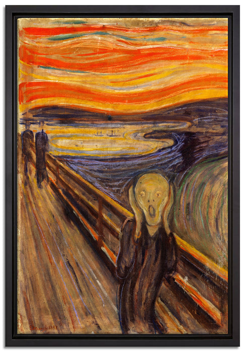 Edvard Munch - Der Schrei I  auf Leinwandbild gerahmt Größe 60x40