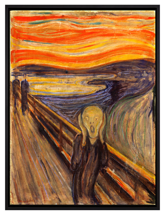 Edvard Munch - Der Schrei I  auf Leinwandbild gerahmt Größe 80x60