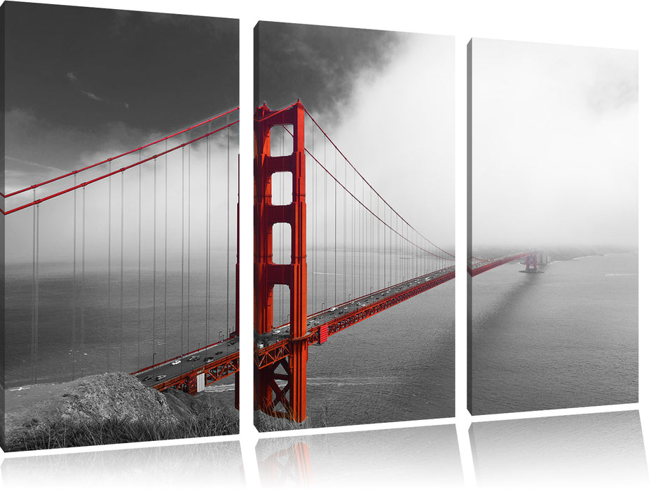 Golden Gate Bridge USA Leinwandbild 3 Teilig