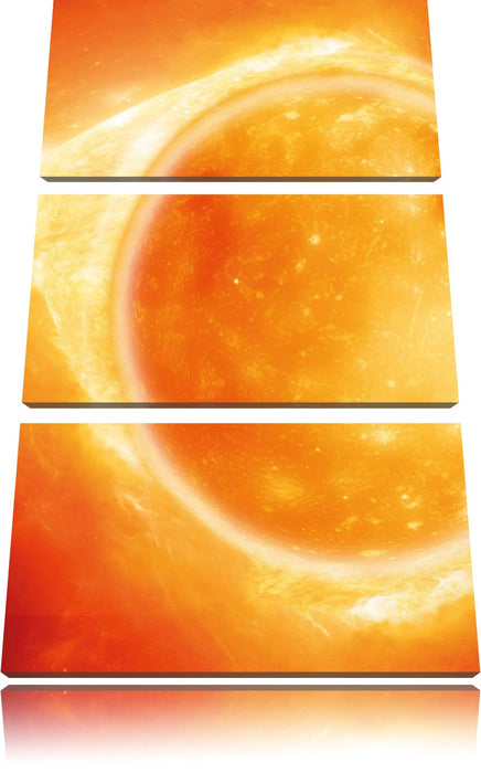 Sonne Feuerball Leinwandbild 3 Teilig