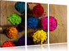 Indisches Farbpulver Leinwandbild 3 Teilig
