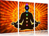 Meditation mit den 7 Chakren Leinwandbild 3 Teilig