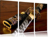 strahlendes Samurai-Schwert Leinwandbild 3 Teilig
