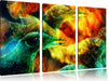 Vogel Phönix Collage Leinwandbild 3 Teilig
